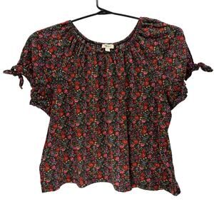 Style & Co Cotton Blend Multicolor Floral Short Sleeve Top Women 3X Shirt